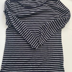 J. Crew Navy and White Striped Long Sleeve Top